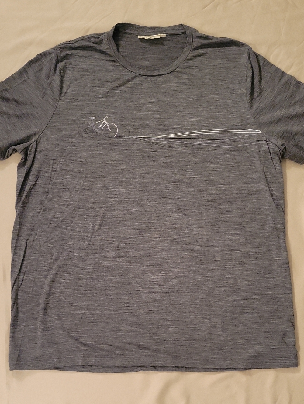 Icebreaker Men's XL Merino Wool 150 Short-Sleeve Gray Shirt Tech Lite Biking